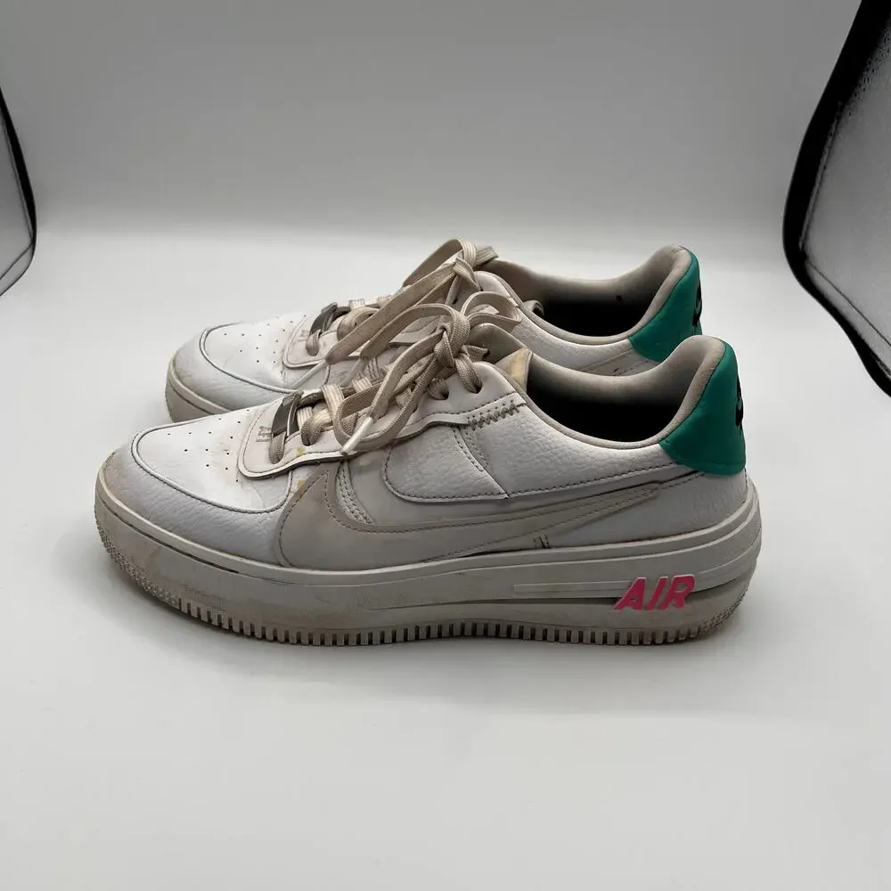 NIKE Air Force 1 PLT.OR.ORM White Jade Pink Womens Sneakers